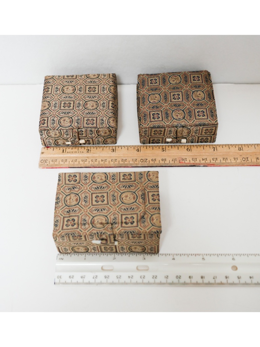 NWOT - Group of 3 silk embroidered jewelry boxes from China - vintage
